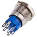 RS PRO Illuminated Push Button Switch Momentary Panel 19.2 mm Cutout DPDT White LED IP67 250 V AC 111-3892