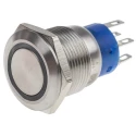 RS PRO Illuminated Push Button Switch, Latching, Panel Mount, 19.2 mm Cutout, DPDT, Yellow LED, IP67, 250 V AC, 5A 111-5798