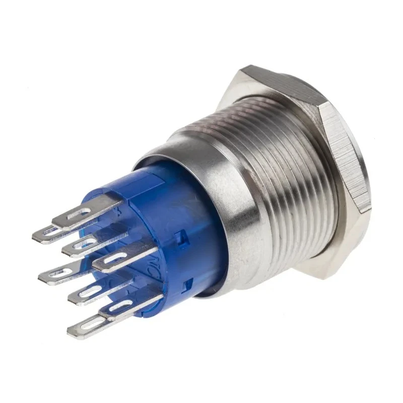 RS PRO Illuminated Push Button Switch, Latching, Panel Mount, 19.2 mm Cutout, DPDT, Yellow LED, IP67, 250 V AC, 5A 111-5798