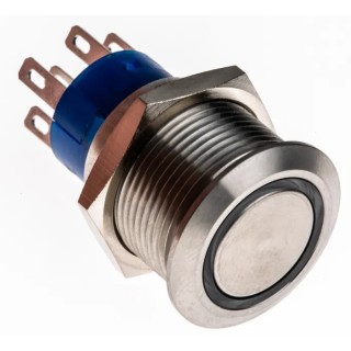 RS PRO Illuminated Push Button Switch, Latching, Panel Mount, 19.2 mm Cutout, DPDT, White LED, IP67, 250 V AC 5A 111-5800
