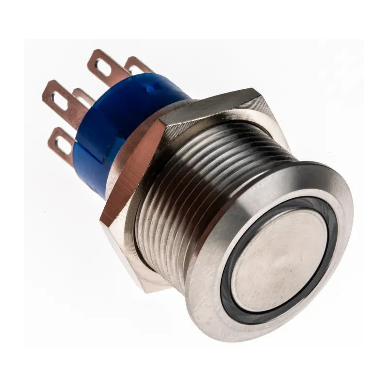 RS PRO Illuminated Push Button Switch, Latching, Panel Mount, 19.2 mm Cutout, DPDT, White LED, IP67, 250 V AC 5A 111-5800