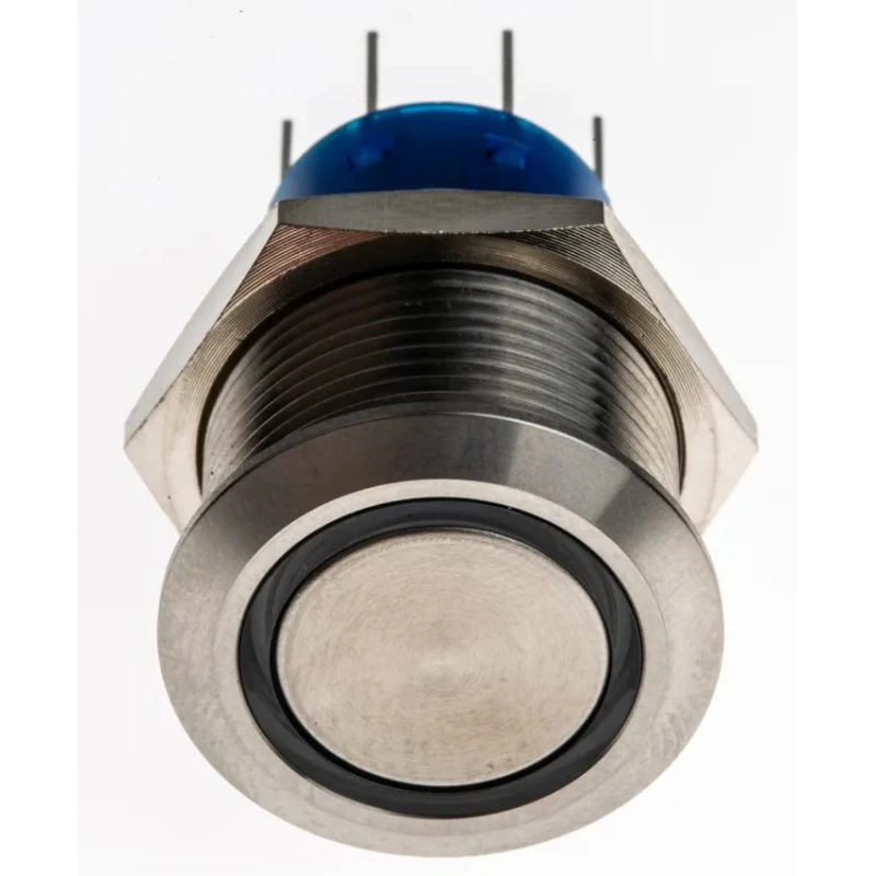 RS PRO Illuminated Push Button Switch, Latching, Panel Mount, 19.2 mm Cutout, DPDT, White LED, IP67, 250 V AC 5A 111-5800