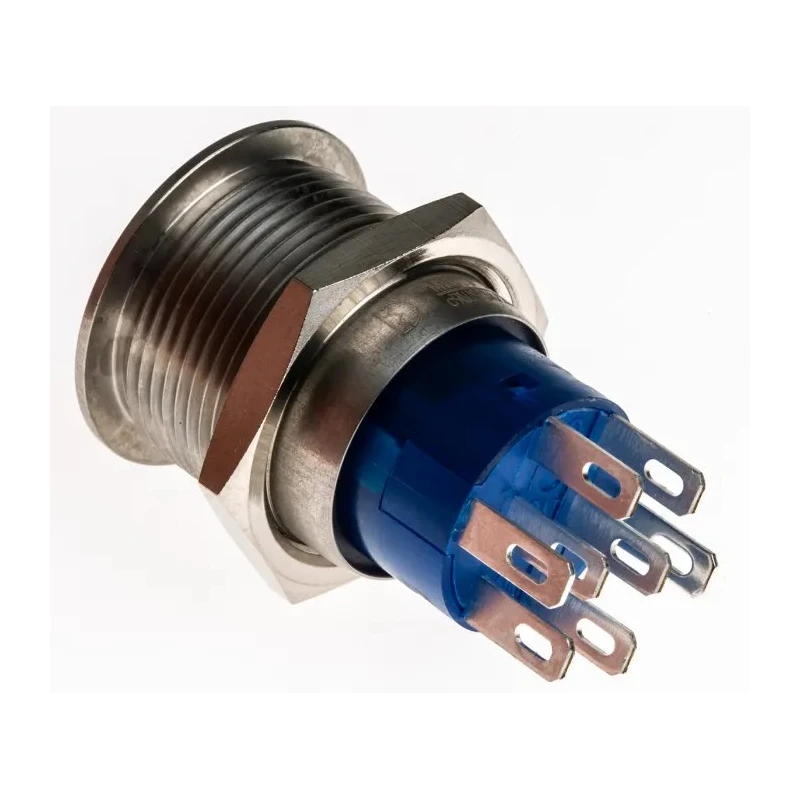 RS PRO Illuminated Push Button Switch, Latching, Panel Mount, 19.2 mm Cutout, DPDT, White LED, IP67, 250 V AC 5A 111-5800