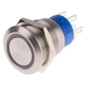 RS PRO Illuminated Latching Push Button Switch, Panel Mounted, 19.2 mm Cutout, DPDT, Blue LED, IP67, 250 V AC, 5A 111-5828