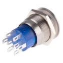 RS PRO Illuminated Latching Push Button Switch, Panel Mounted, 19.2 mm Cutout, DPDT, Blue LED, IP67, 250 V AC, 5A 111-5828