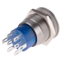 RS PRO Illuminated Momentary Push Button Switch, Panel Mount, 19.2 mm Cutout, DPDT, Green LED, IP67, 250V DC, 110V 111-5810