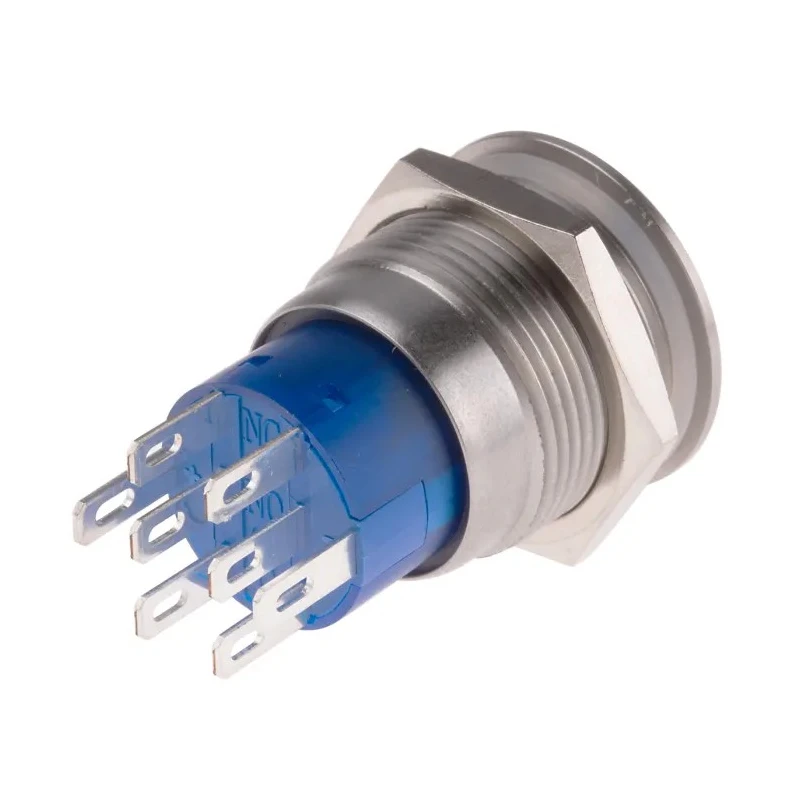 RS PRO Illuminated Momentary Push Button Switch, Panel Mount, 19.2 mm Cutout, DPDT, Green LED, IP67, 250V DC, 110V 111-5810
