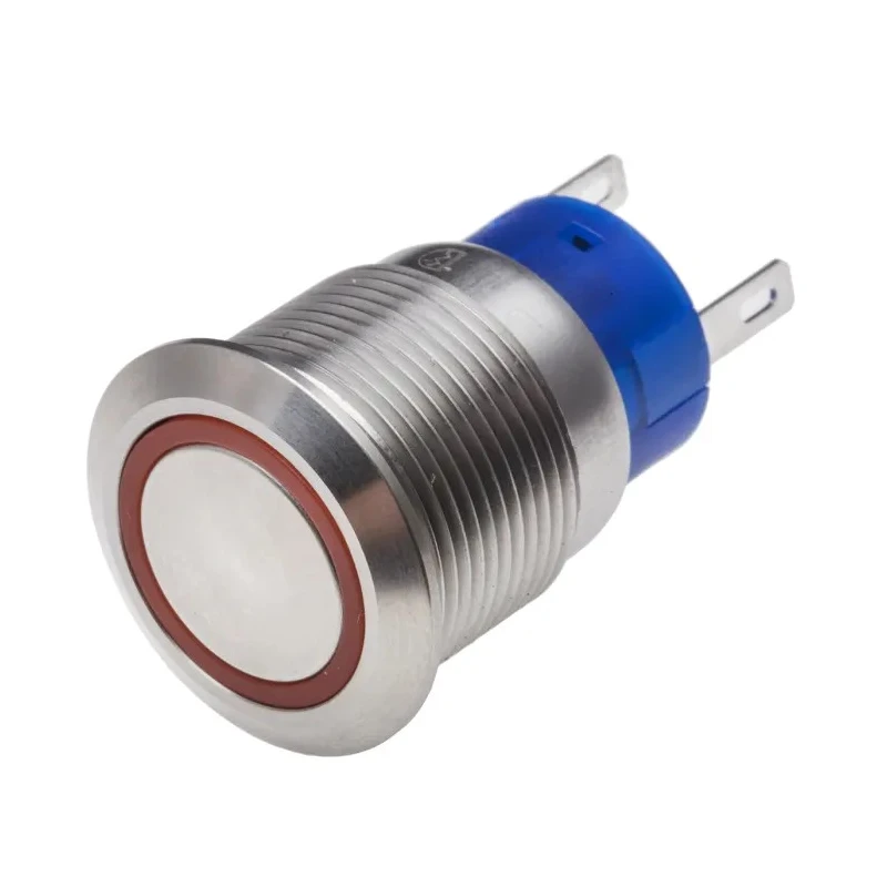 RS PRO Illuminated Latching Push Button Switch Panel Mount SPDT Red LED 19.2 mm Cutout IP67 250V 5A 111-5822