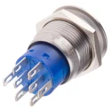 RS PRO Illuminated Momentary Push Button Switch, Panel Mount, 19 mm Cutout, DPDT, Red LED, IP67, 250 V AC 5A 111-5830