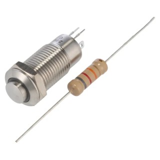 RS PRO Illuminated Push Button Switch Panel Mount Latching SPST 12 mm Cutout Green LED IP40 36V DC 220V AC 111-6515
