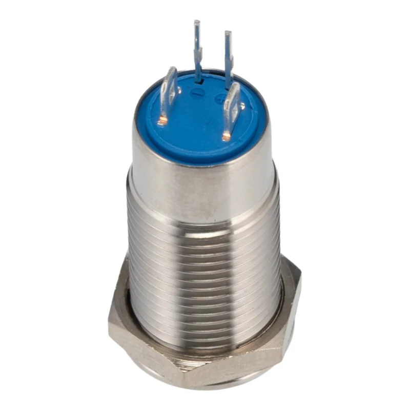 RS PRO Illuminated Push Button Switch Panel Mount Latching SPST 12 mm Cutout Green LED IP40 36V DC 220V AC 111-6515