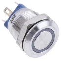 RND RS PRO Illuminated Push Button Switch Momentary Panel Mount 12 mm Cutout SPST Green LED IP65 IP67 36V dc 111-6529