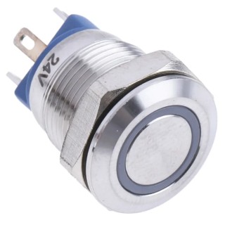 RND RS PRO Illuminated Push Button Switch Momentary Panel Mount 12 mm Cutout SPST Green LED IP65 IP67 36V dc 111-6529