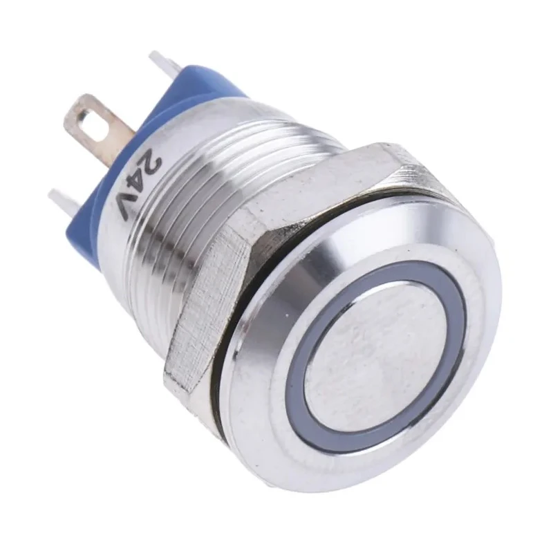 RND RS PRO Illuminated Push Button Switch Momentary Panel Mount 12 mm Cutout SPST Green LED IP65 IP67 36V dc 111-6529