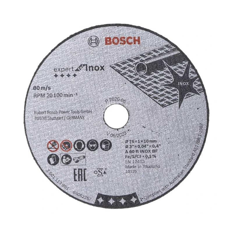 Bosch X Lock Abrasive Disc Silicon Carbide 76 mm Diameter x 1 mm Thick Very Fine Grade P400 Grit 2608601520