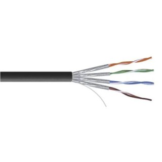 RS PRO Ethernet Cable Cat7 U/FTP Low Smoke Zero Halogen Black 100 m Cat7