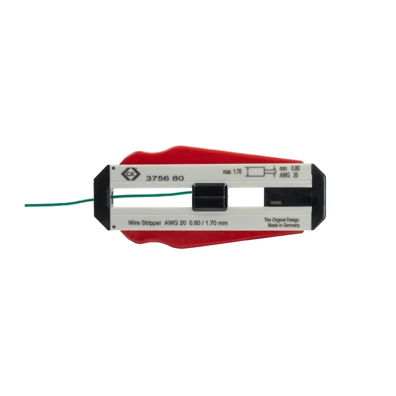 CK Single Core Insulated Wire Stripper 0.8 mm Stripping Range Stainless Steel, 98mm Overall Length T3756 80