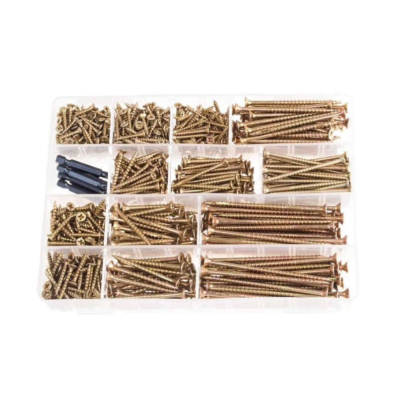 ULTI-MATE Steel 700 Piece Pozisquare Drive Wood Screw Drive Screw/Bolt Kit 9ULTIMATEPLASBOX1RS