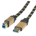 Roline USB Cable Male USB Type A to Male USB 3.0 USB B Black 800mm 11.02.8900-10