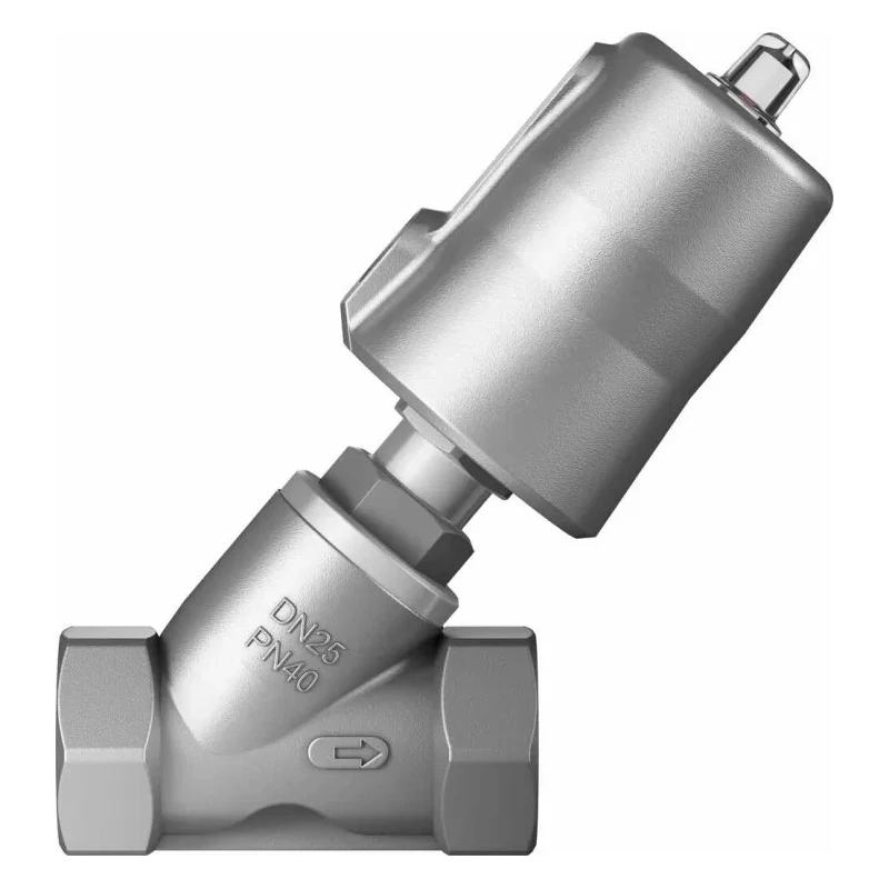 Festo Angle Seat Pneumatic Actuated Valve 10 bar 1 in Threaded, Spring Return VZXF-L-M22C-M-B-G1-240-M1-V4V4T-50-10