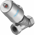 Festo Angle Seat Pneumatic Actuated Valve 10 bar 1 in Threaded, Spring Return VZXF-L-M22C-M-B-G1-240-M1-V4V4T-50-10