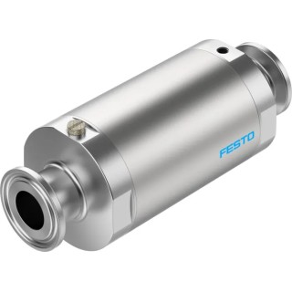 Festo Pneumatic Pinch Valve High Alloy Stainless Steel, Clamp Inlet Female, Clamp Outlet Female VZQA-C-M22C-15-S5S5-V2V4E-6
