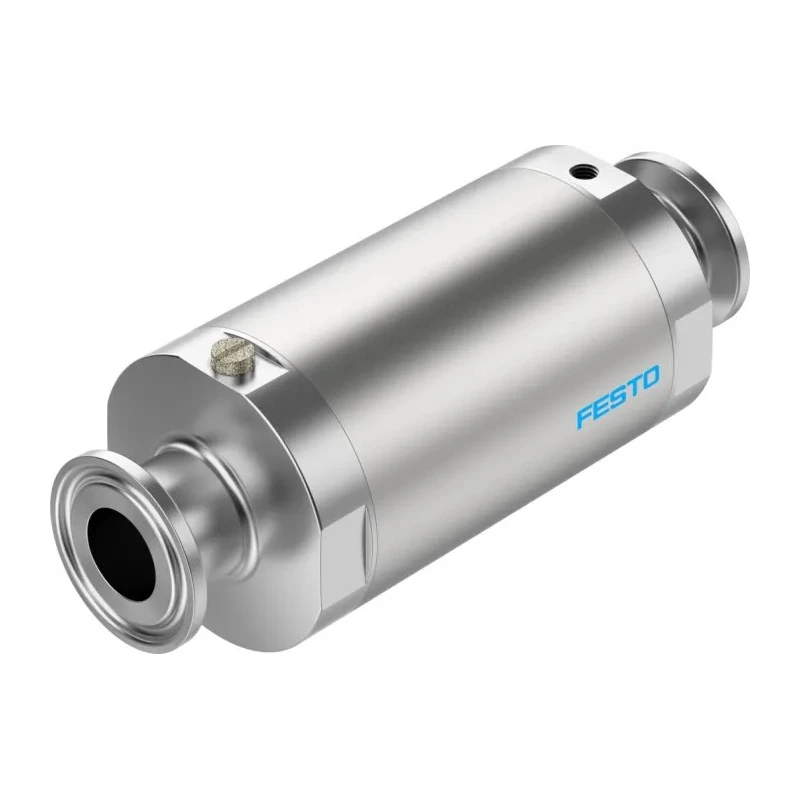 Festo Pneumatic Pinch Valve High Alloy Stainless Steel, Clamp Inlet Female, Clamp Outlet Female VZQA-C-M22C-15-S5S5-V2V4E-6