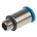 Festo Pneumatic Fitting Brass 6mm Push-in Tube, Male M7 Threaded-to-Tube, Nickel Finish QSM-M7-6-I