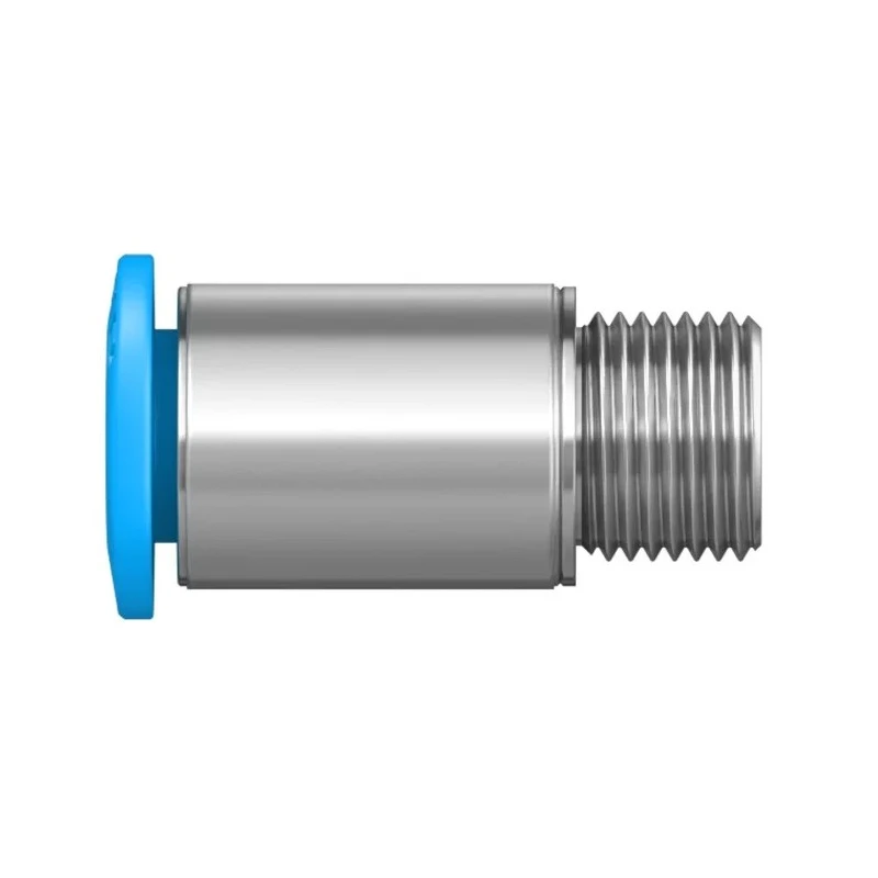 Festo Pneumatic Fitting Brass 6mm Push-in Tube, Male M7 Threaded-to-Tube, Nickel Finish QSM-M7-6-I