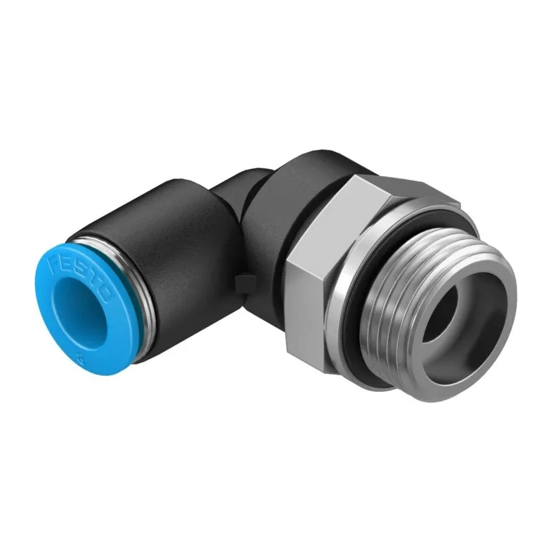Festo Nickel Plated Brass Pneumatic Fitting Male G 3/8 in Thread to 8mm Push-in Tube QSL-G3/8-8