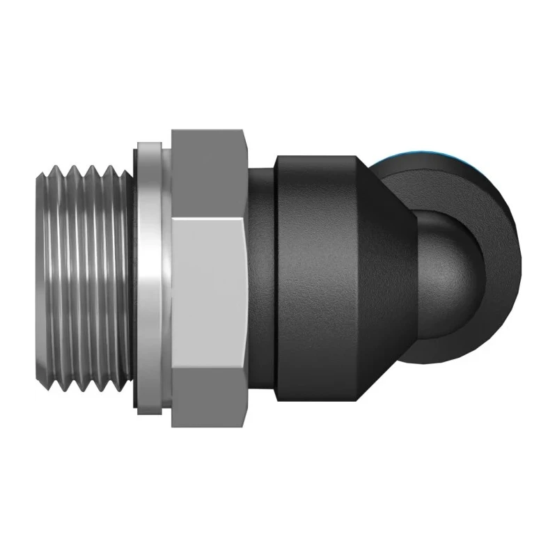 Festo Nickel Plated Brass Pneumatic Fitting Male G 3/8 in Thread to 8mm Push-in Tube QSL-G3/8-8