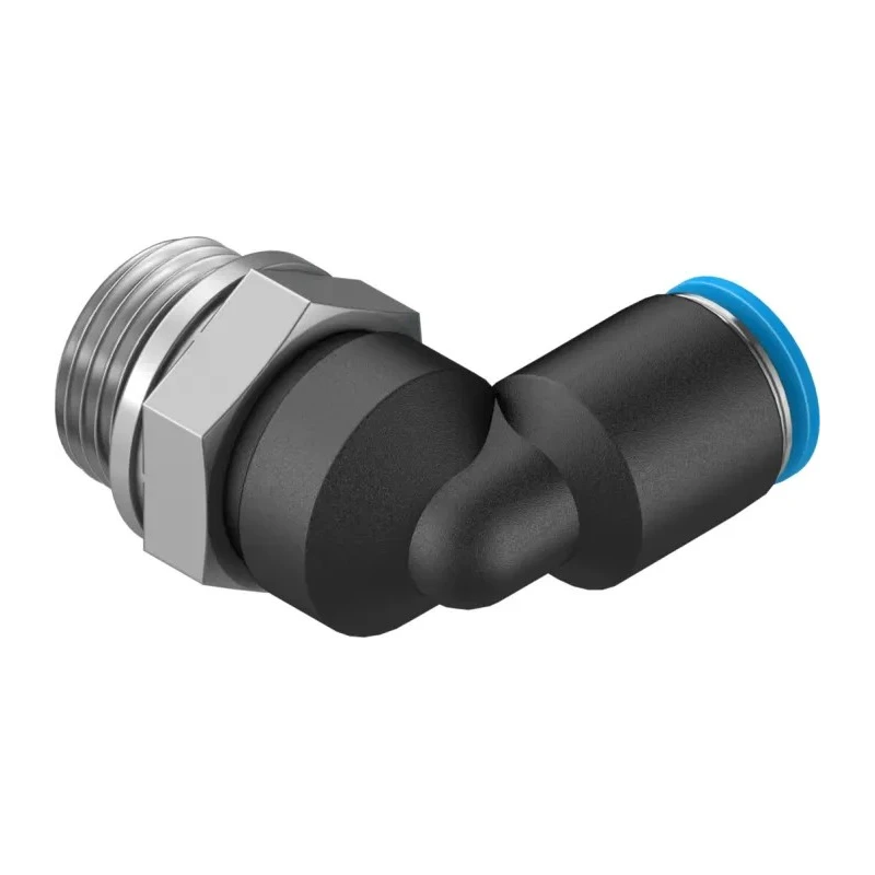 Festo Nickel Plated Brass Pneumatic Fitting Male G 3/8 in Thread to 8mm Push-in Tube QSL-G3/8-8