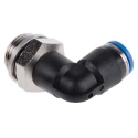 Festo Nickel Plated Brass Pneumatic Fitting Male G 3/8 in Thread to 8mm Push-in Tube QSL-G3/8-8