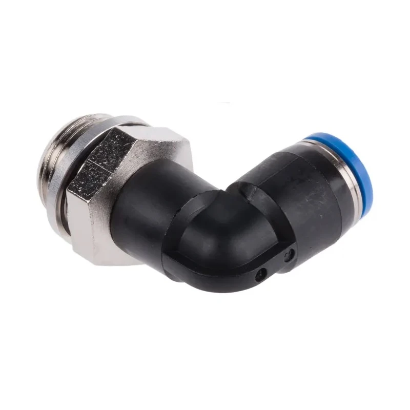 Festo Nickel Plated Brass Pneumatic Fitting Male G 3/8 in Thread to 8mm Push-in Tube QSL-G3/8-8