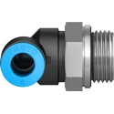 Festo Nickel Plated Brass Pneumatic Fitting Male G 3/8 in Thread to 8mm Push-in Tube QSL-G3/8-8