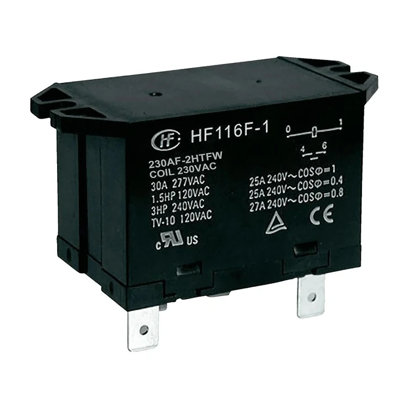 Hongfa Europe GMBH Flange Power Relay 230V AC Coil 25A Switching Current DPST HF116F-1/230AF-2HTFW