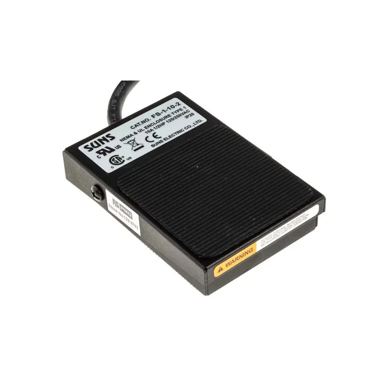 RS PRO Momentary Foot Switch SPDT Steel Housing 10A Contact Current 250V AC 500V DC 122-2792
