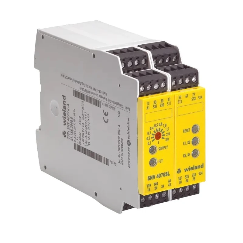 Wieland SNV 4076SL Safety Relay 24V DC, 7 Safety Contacts, 2.8W Power Consumption, Screw Terminal R1.188.2040.0