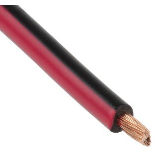 RS PRO Black Red Hook Up Wire 57x0.15 mm Core Strands 30 m Polyvinyl Chloride 600V 100°C 122-5866