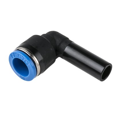 Festo Nickel Plated Brass Pneumatic Elbow Tube-to-Tube Adapter Push In 10 mm Connection 14 Bar Max Operating Pressure QSL-10H