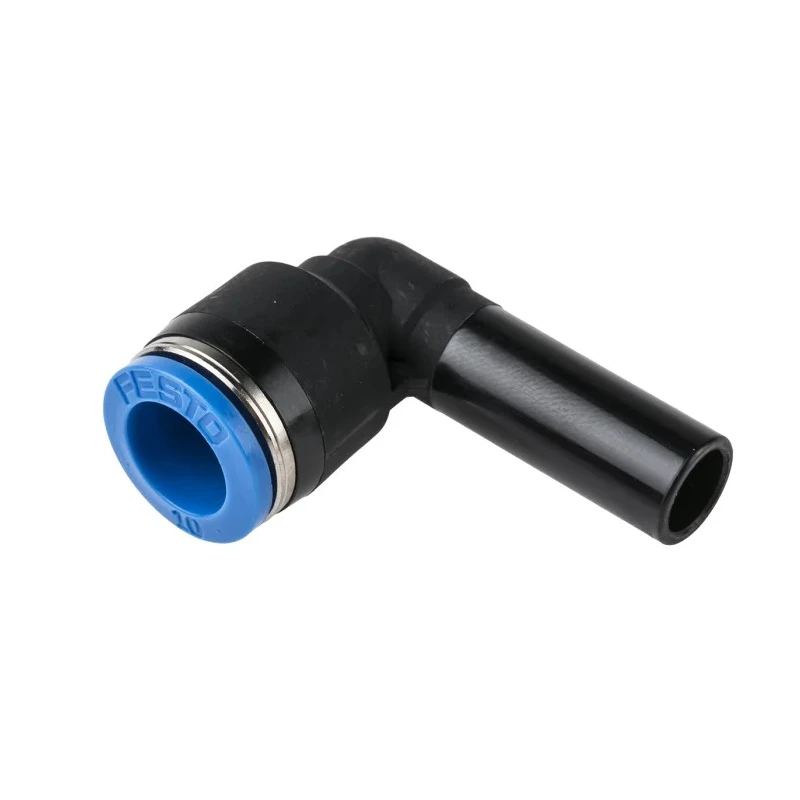 Festo Nickel Plated Brass Pneumatic Elbow Tube-to-Tube Adapter Push In 10 mm Connection 14 Bar Max Operating Pressure QSL-10H