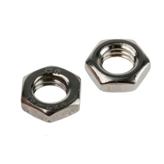 RS PRO Plain Stainless Steel Half Hex Nut M5 DIN 439B 2.70mm Height 122-4410