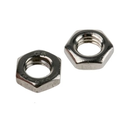 RS PRO Plain Stainless Steel Half Hex Nut M5 DIN 439B 2.70mm Height 122-4410