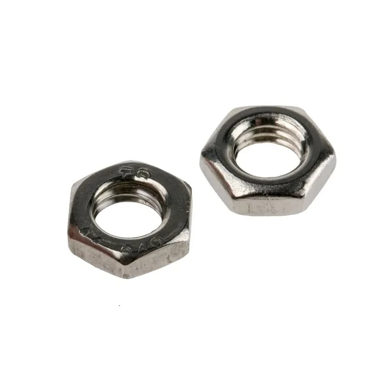 RS PRO Plain Stainless Steel Half Hex Nut M5 DIN 439B 2.70mm Height 122-4410
