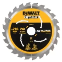 DeWALT Circular Saw Blade 216 mm Diameter 24 Teeth, Tungsten Carbide Blade DT99568-QZ