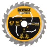DeWALT Circular Saw Blade 216 mm Diameter 24 Teeth, Tungsten Carbide Blade DT99568-QZ
