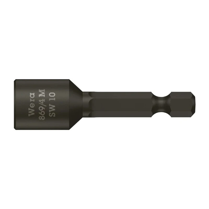 Wera Hex Screwdriver Bit, 6.35 mm Drive, 9 mm Tip, Hex Drive, 65 mm Overall 05066694001