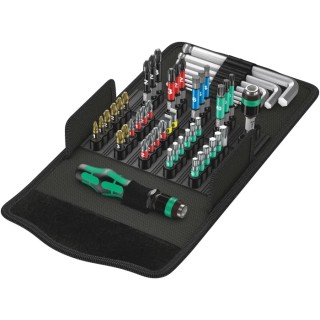 Wera 52 Piece Hex, Phillips, Pozidriv, Slotted, Torx Screwdriver Bit Set, 1/4" Drive, 50mm Length 05057460001
