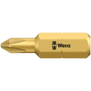 Wera Screwdriver Bit PH2 Size, Diamond Tipped Material, 25mm Overall Length 05028043001