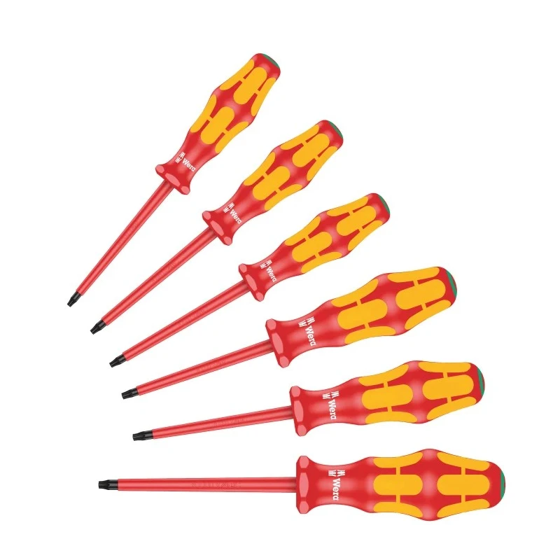 Wera Insulated Torx Screwdriver Set, 6-Piece, TX 8 to TX 25, VDE Approved, Czech Republic 05133356001